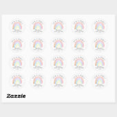Modern Goud Roze Regenboog Favor Sticker (Vel)
