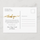 Modern Goud Script Baby Fotocollage Dank u Briefkaart (Achterkant)
