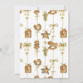 Modern Goud Script Kerstspeelgoed Feestdagenkaart (Achterkant)