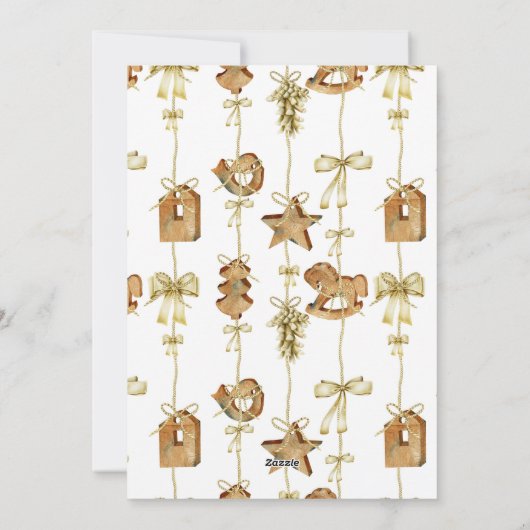 Modern Goud Script Kerstspeelgoed Feestdagenkaart (Achterkant)