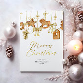 Modern Goud Script Kerstspeelgoed Feestdagenkaart