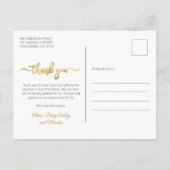 Modern Goud Script Newborn Baby Foto Dank u Briefkaart (Achterkant)