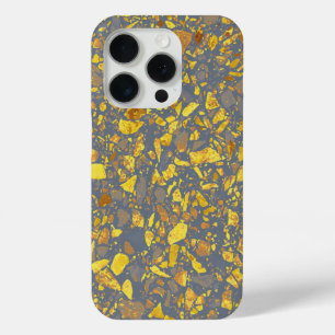 Modern goud terrazzo patroon iPhone 15 pro case