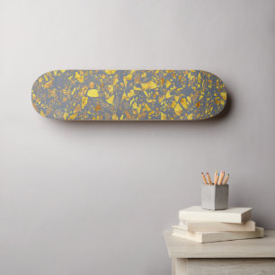 Modern goud terrazzo patroon skateboard