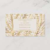 Modern goud tropisch blad groen visitekaartje (Achterkant)