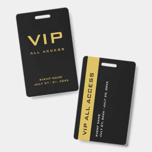 Modern Goud VIP All Access Pass Evenement ID Badge