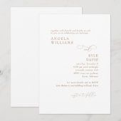 Modern Goud & Wit Geen Ouders Bruiloft Uitnodiging (Voorkant / Achterkant)