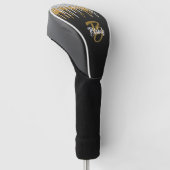 Modern Goud Zilver Glitter Drip Monogram Sprankel Golfheadcover (Schuin)