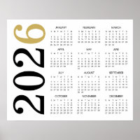 Modern Goud Zwart 2026 Kalender