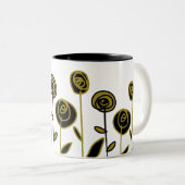 Modern goud zwart en wit tweekleurige koffiemok (Voorkant rechts)