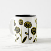 Modern goud zwart en wit tweekleurige koffiemok (Voorkant links)