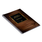 Modern goud zwart hout professionele bedrijf notitieboek (Rechterzijde)