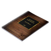 Modern goud zwart hout professionele bedrijf notitieboek (Linkerzijde)