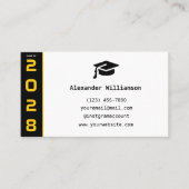 Modern Goud Zwart QR Code Afstuderen Naam Kaart Contactkaartje (Voorkant)