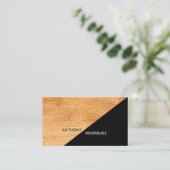 Modern Goud Zwart Visitekaartje (Staand voorkant)