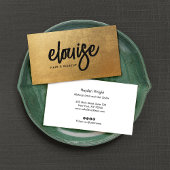 Modern Gouden Borstel Script Beauty Business Visitekaartje