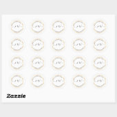 Modern gouden cirkel monogram logo ronde sticker (Vel)