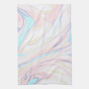Modern gouden gemarmerd abstract ontwerp theedoek