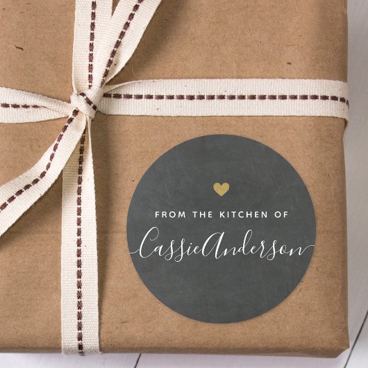 Modern Gouden Hart Chalkboard Uit de Keuken van Ronde Sticker