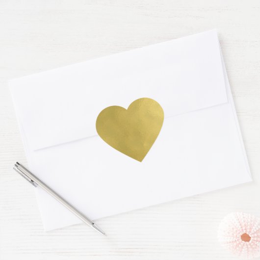 Modern Gouden Hart Hart Sticker (Envelop)