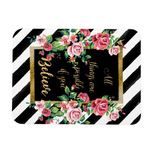 Modern gouden inspirerend quote magneet (Horizontaal)