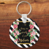 Modern gouden inspirerend quote sleutelhanger (Voorkant)