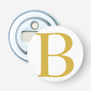 Modern Gouden Kleur Monogram Naam toevoegen Initia Button Flesopener