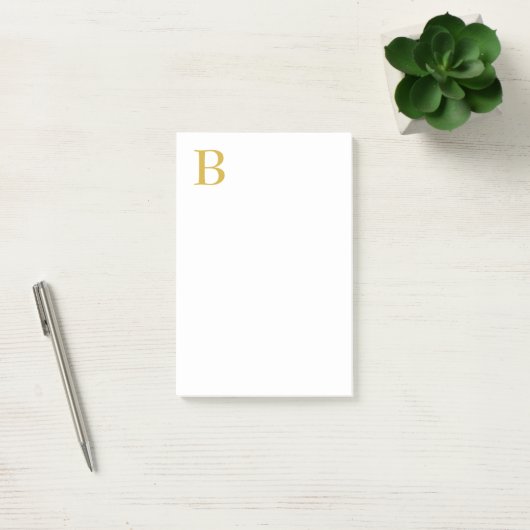 Modern Gouden Kleur Monogram Naam toevoegen Initia Post-it® Notes (Kantoor)