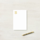 Modern Gouden Kleur Monogram Naam toevoegen Initia Post-it® Notes (Op bureau)
