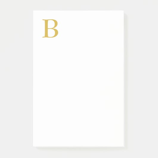 Modern Gouden Kleur Monogram Naam toevoegen Initia Post-it® Notes (Voorkant)