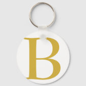 Modern Gouden Kleur Monogram Naam toevoegen Initia Sleutelhanger (Voorkant)