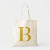 Modern Gouden Kleur Monogram Naam toevoegen Initia Tote Bag (Voorkant)