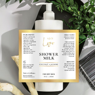 Modern Gouden Logo 6 OZ 8 OZ Cosmetische Fles Etik Sparkling Wijnetiket