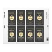 Modern gouden logo honingbij honingpot etiket (Full Sheet)