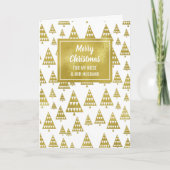 Modern Gouden Nicht en Haar Man Kerstmis Kaart (Voorkant)