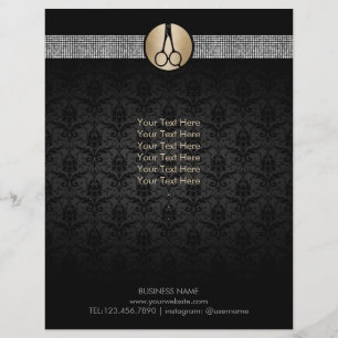 Modern Gouden Schaar Logo Damast Kapper Flyer