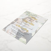 Modern gouden script 2 foto's bruiloft folie uitno folie uitnodiging (Gedraaid)