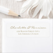 Modern gouden script elegant chic bruiloft adres etiket (Insitu)