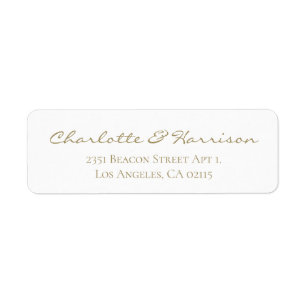 Modern gouden script elegant chic bruiloft adres etiket