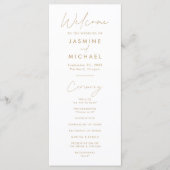Modern Gouden Script Trouwprogramma (Voorkant)