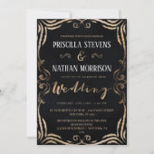 Modern  goudkleurig rillend kaart (Voorkant)