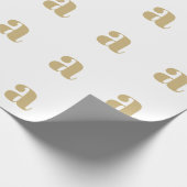 Modern goudwit custom initiaal letter monogram cadeaupapier (Hoek)