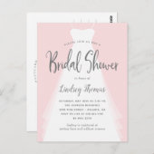 Modern Gown Bruids Douche Uitnodiging (Voorkant / Achterkant)