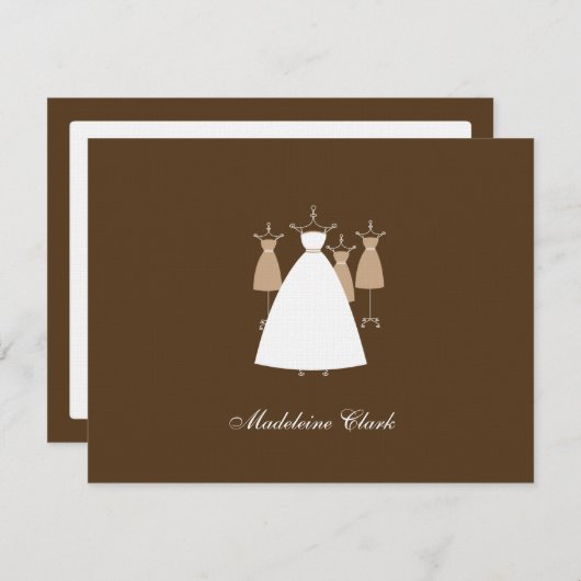 Modern Gowns Flat Hartelijk dank - Latte kaart (Voorkant / Achterkant)