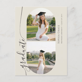 Modern Grad Arch Photo Graduation Announcement Briefkaart