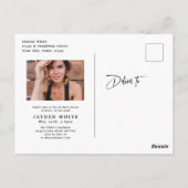 Modern Grad Cap Script Simple Photo Graduation Briefkaart (Achterkant)