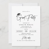 Modern Grad Cap Signature Script Simple Graduation Kaart (Voorkant)