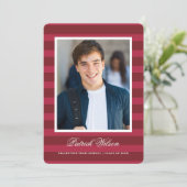 Modern Grad graduation announcement card_red Aankondiging (Staand voorkant)