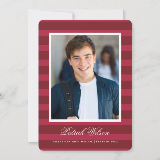 Modern Grad graduation announcement card_red Aankondiging (Voorkant)