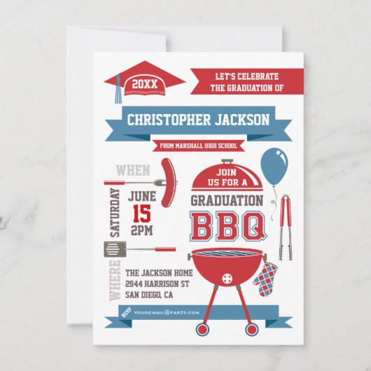 Modern Gradation BBQ Invitation (Devant)